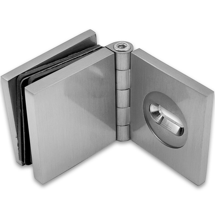 Коннектор для стекла Пегас FDK-100.1, 45х45 мм стена-стекло 0°-180°, латунь/матовый