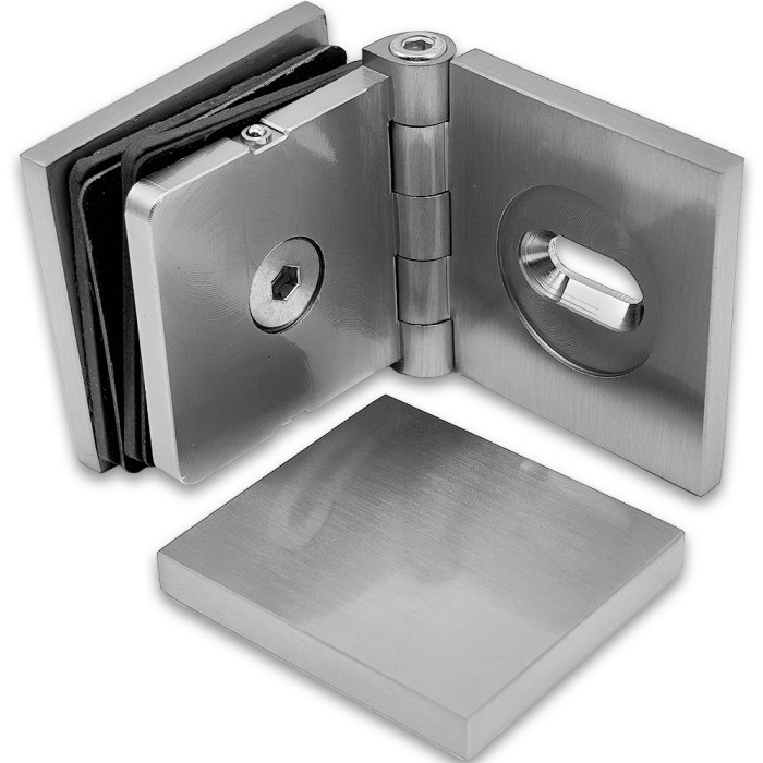 Коннектор для стекла Пегас FDK-100.1, 45х45 мм стена-стекло 0°-180°, латунь/матовый