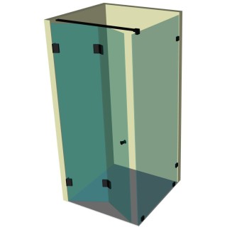 Душевая кабина угловая гармошка DK-210K на коннекторах