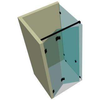 Душевая кабина угловая гармошка DK-210K на коннекторах