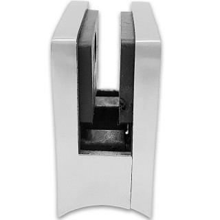 Крепление стекла FKK-81, 45х45х26 к круглой трубе Ø38 литое, нержавейка/матовый