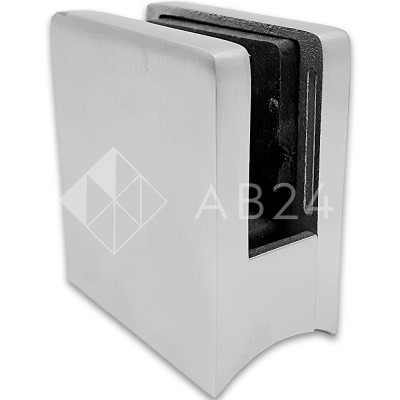 Крепление стекла FKK-81, 45х45х26 к круглой трубе Ø38 литое, нержавейка/матовый