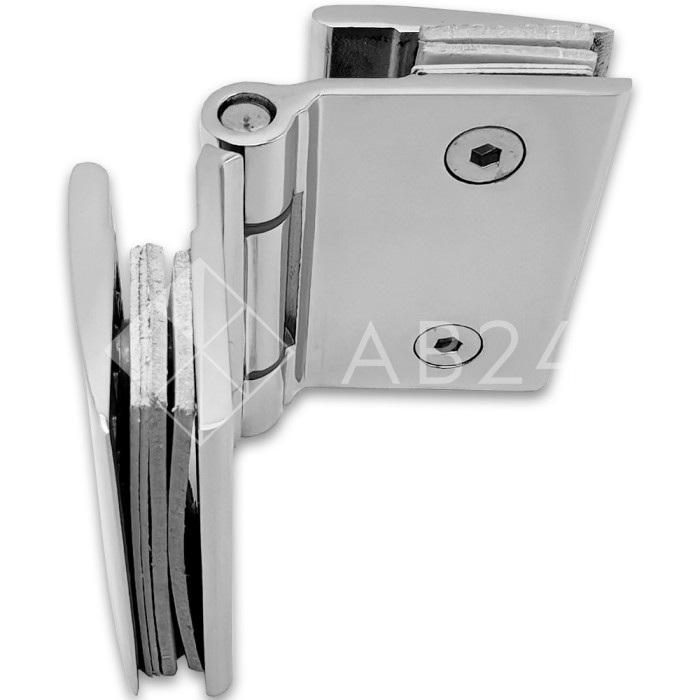 Петля Европа FDP-117 с обратной осью стекло-стекло 180° без крышек, нержавейка/полированный