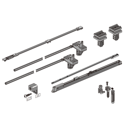 Механизм (2+0) FDS-19.6 нажимной для раздвижной системы FDS-19 в нишу на две двери