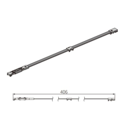 Механизм (2+0) FDS-19.6 нажимной для раздвижной системы FDS-19 в нишу на две двери