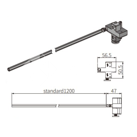 Механизм (2+0) FDS-19.6 нажимной для раздвижной системы FDS-19 в нишу на две двери