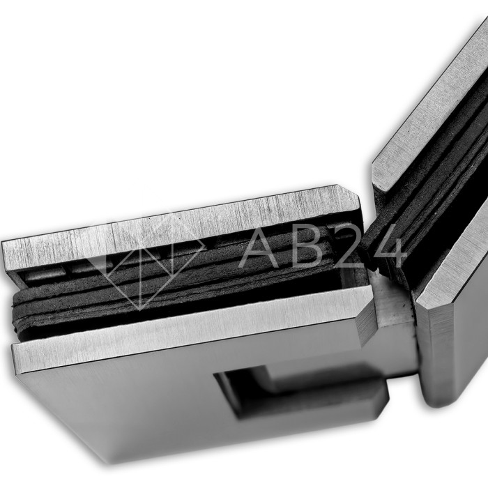 Петля Альфа FDP-13 стекло-стекло 90°, нержавейка/матовый