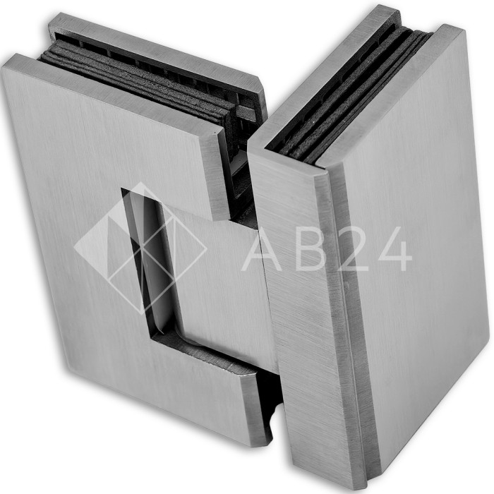 Петля Альфа FDP-13 стекло-стекло 90°, нержавейка/матовый