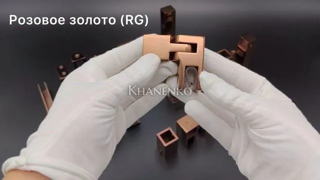 Крепление FDC-54 трубы 15х15 к стеклу, нержавейка/розовое золото