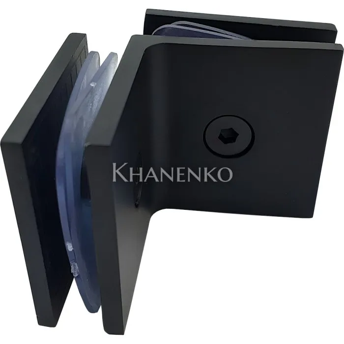 Коннектор для стекла Альфа α FDK-14, стекло-стекло 90°, цинк/черный