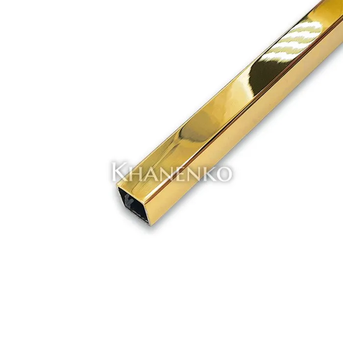 Труба FDT-552, 15х15х1.5 мм 2 м, нержавейка/золото