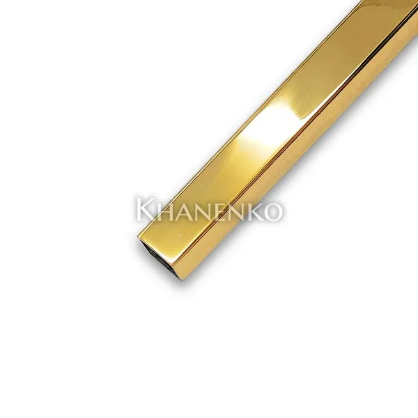 Труба FDT-552, 15х15х1.5 мм 2 м, нержавейка/золото