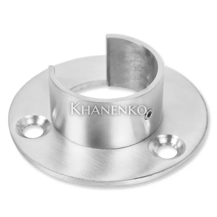 Фланец FOP-223 для поручня круглого Ø42.4 мм с пазом, нержавейка/матовый