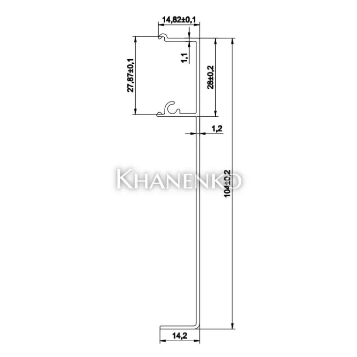 Крышка трека FDS-152.3 раздвижной системы FDS-15/FDS-20.21/FDS-20.31 длина 3 м, алюминий/матовый