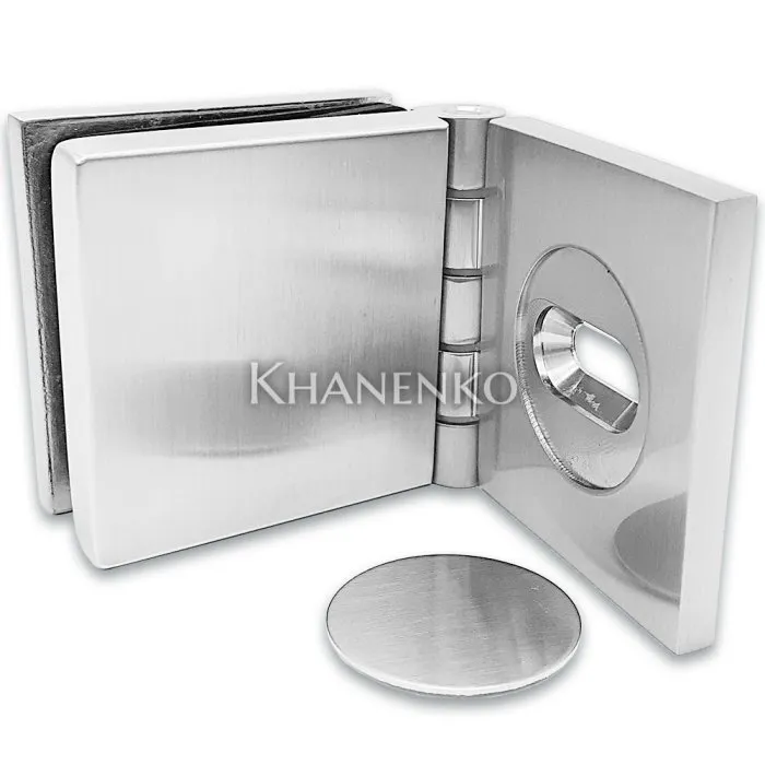 Коннектор для стекла Пегас FDK-100, 45х45 мм стена-стекло 0°-180°, латунь/матовый