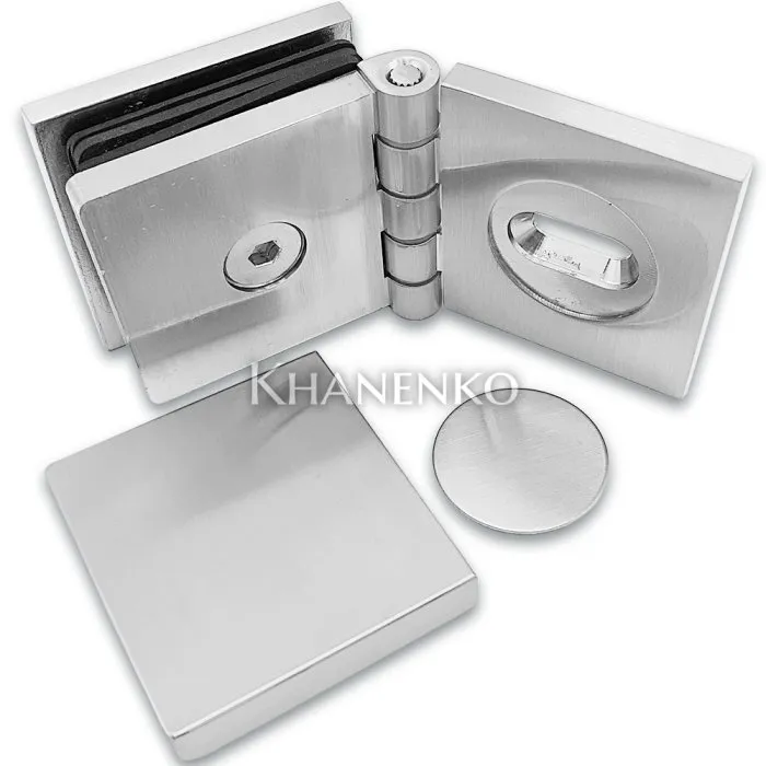 Коннектор для стекла Пегас FDK-100, 45х45 мм стена-стекло 0°-180°, латунь/матовый