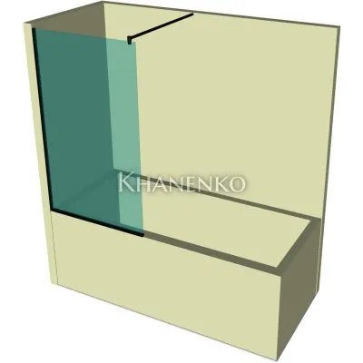 Стеклянная шторка для ванной DK-701P в опорном профиле