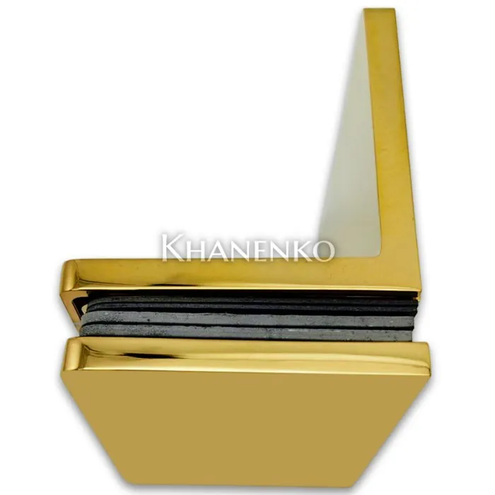 Коннектор для стекла Пегас FDK-131, стекло-стена 90°, 90х55 мм, латунь/золото