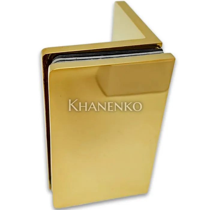 Коннектор для стекла Пегас FDK-131, стекло-стена 90°, 90х55 мм, латунь/золото