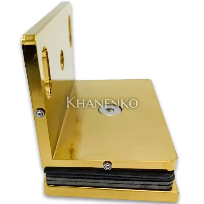 Коннектор для стекла Пегас FDK-131, стекло-стена 90°, 90х55 мм, латунь/золото