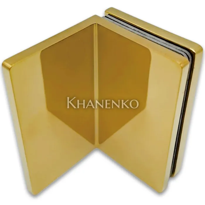 Коннектор для стекла Пегас FDK-131, стекло-стена 90°, 90х55 мм, латунь/золото