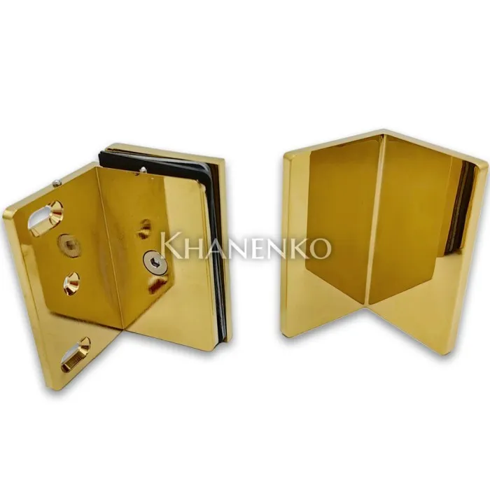 Коннектор для стекла Пегас FDK-131, стекло-стена 90°, 90х55 мм, латунь/золото