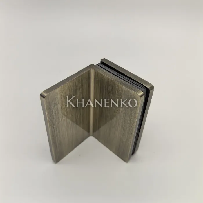 Коннектор для стекла Пегас FDK-131, стекло-стена 90°, 90х55 мм, латунь/бронза