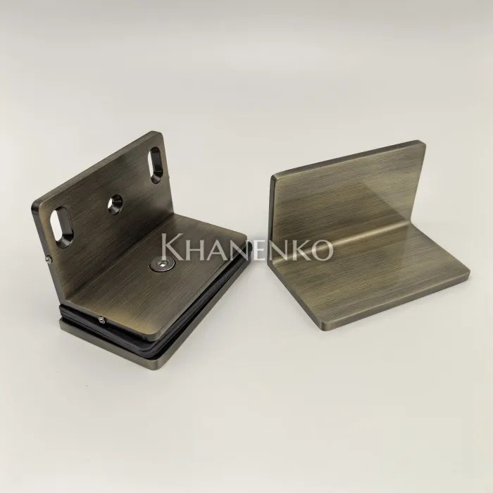 Коннектор для стекла Пегас FDK-131, стекло-стена 90°, 90х55 мм, латунь/бронза