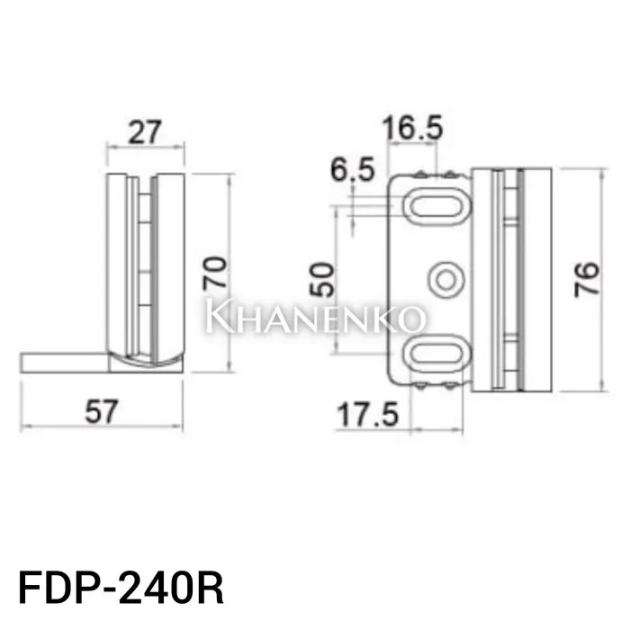 Петля Фурия FDP-240R стена-стекло 90° правая, с подъемным механизмом, латунь/хром