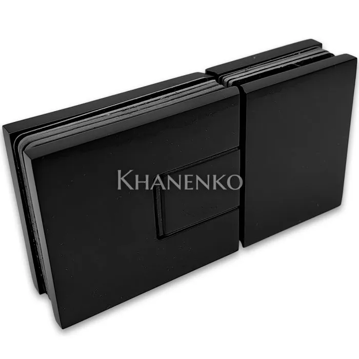Петля Сирена FDP-212 стекло-стекло 180° с крышками, латунь/черный