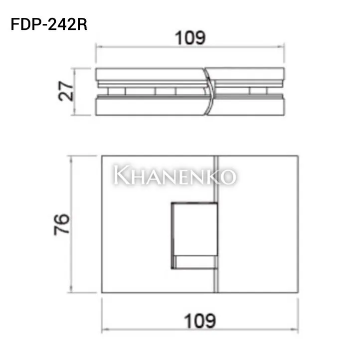 Петля Фурия FDP-242R стекло-стекло 180° правая, с подъемным механизмом, латунь/хром