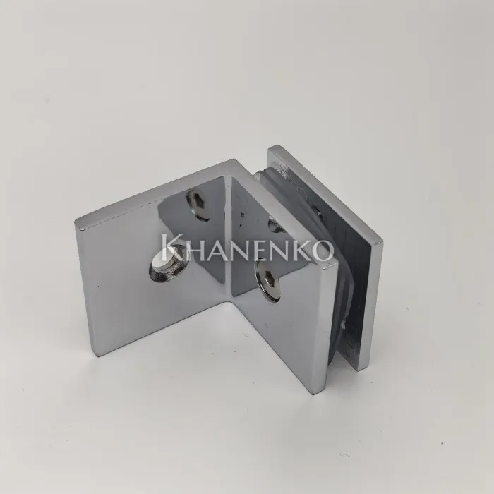 Коннектор Альфа α FDK-13 стена-стекло 90° с пластиной, цинк/хром