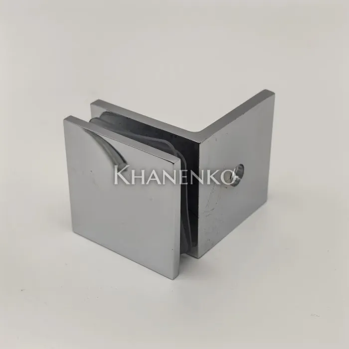 Коннектор Альфа α FDK-13 стена-стекло 90° с пластиной, цинк/хром