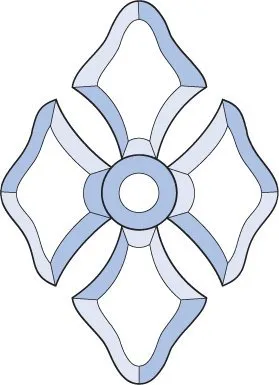 Бевелс AV49 дверной (5 элементов) 189 х 261 мм