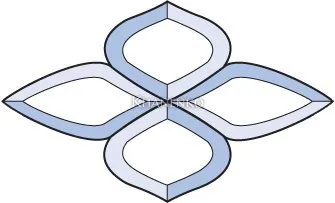Бевелс AV51 фрамужный (4 элемента) 195 х 118 мм