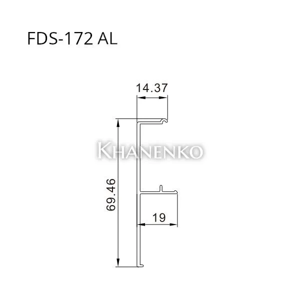 Крышка трека FDS-172.2-DEF с дефектом для раздвижной системы FDS-17 длина 2 м, алюминий/черный