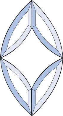 Бевелс AV145 дверной (4 элемента) 144 х 265 мм