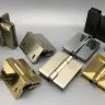 Петля Гера FDP-121 стекло-стекло 180°, латунь/оружейная сталь