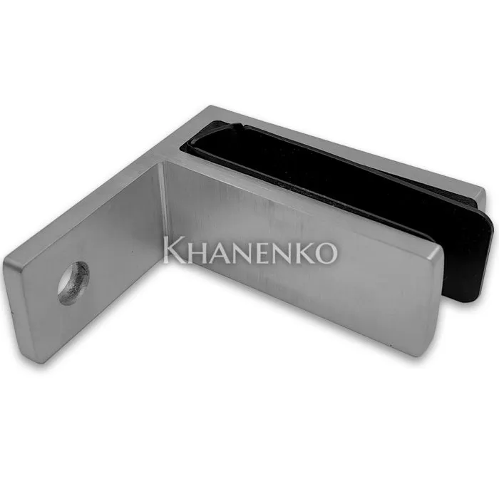 Крепление стекла FKK-203, 67х66 мм стена-стекло 90°, нержавейка/матовый
