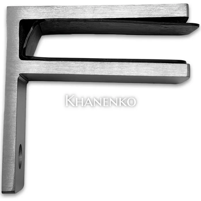 Крепление стекла FKK-203, 67х66 мм стена-стекло 90°, нержавейка/матовый
