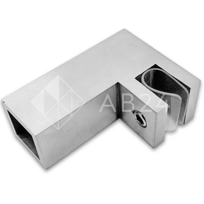 Держатель стекла FDC-61-DEF с дефектом 15х15 торцевой 90°, нержавейка/матовый