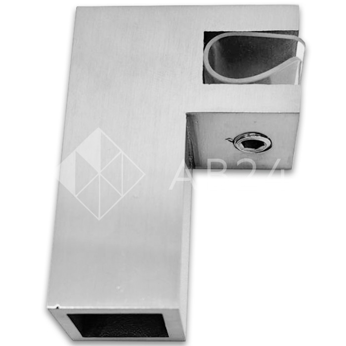 Держатель стекла FDC-61-DEF с дефектом 15х15 торцевой 90°, нержавейка/матовый