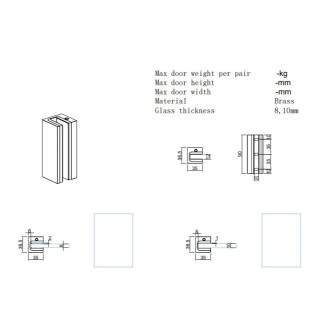 Коннектор Валевс без сверления FDK-160 стена-стекло 90°, латунь/черный