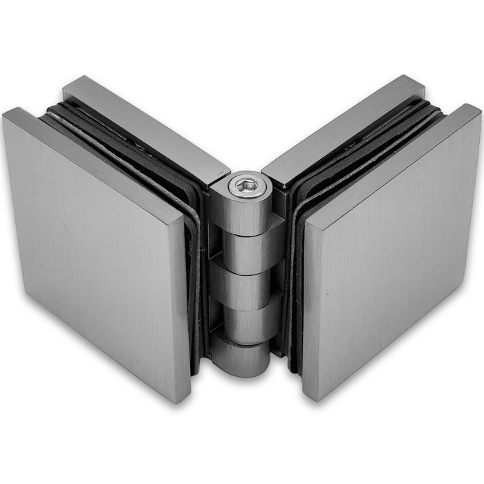 Коннектор для стекла Пегас FDK-101.1, 45х45 мм стекло-стекло 0°-180°, латунь/матовый