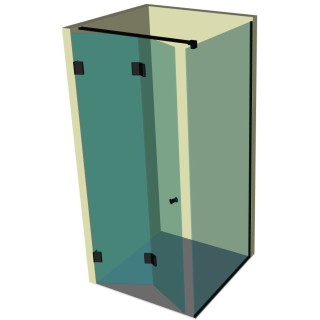 Душевая кабина угловая гармошка DK-210P в опорном профиле