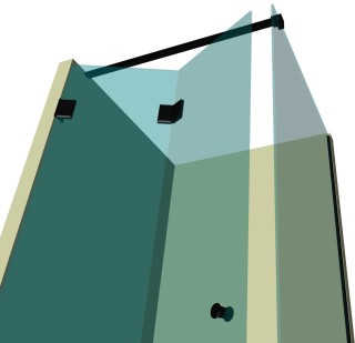 Душевая кабина угловая гармошка DK-210P в опорном профиле