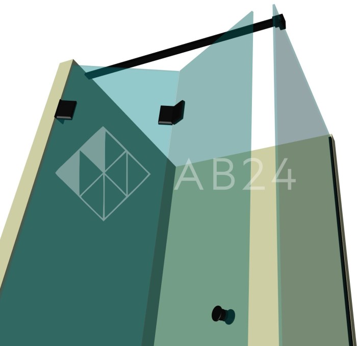 Душевая кабина угловая гармошка DK-210P в опорном профиле