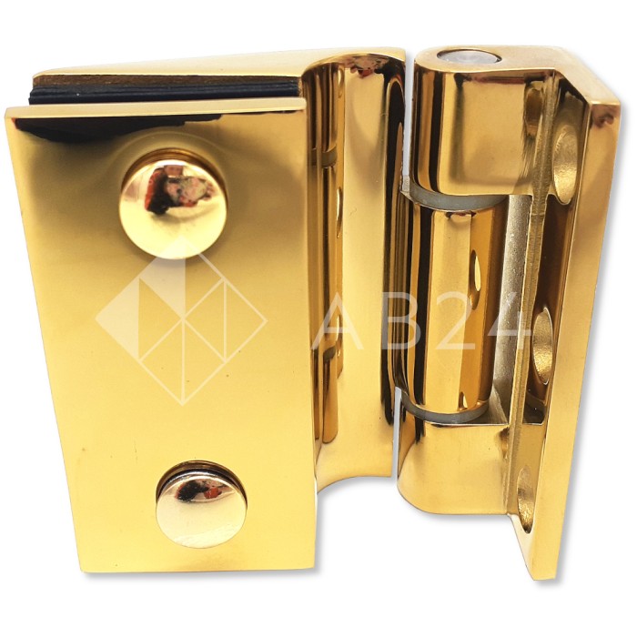 Петля Европа FDP-114 стена-стекло без крышек, нержавейка/золото