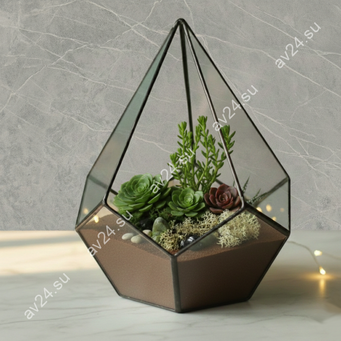 Стекло для флорариума "Капля 25 см", комплект 10 деталей