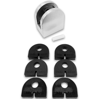 Крепление стекла FKK-82, 46х40х25 к плоской трубе или полу, литое, нержавейка/матовый